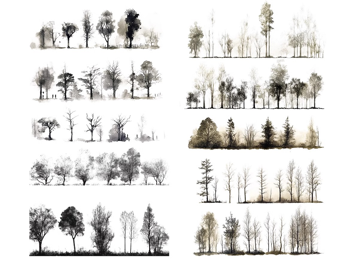 图片[9]-绿色纹理树PS素材竞赛风拼贴风小清新简约绿地鸟瞰轴测PSD文件PNG-大怪兽分享