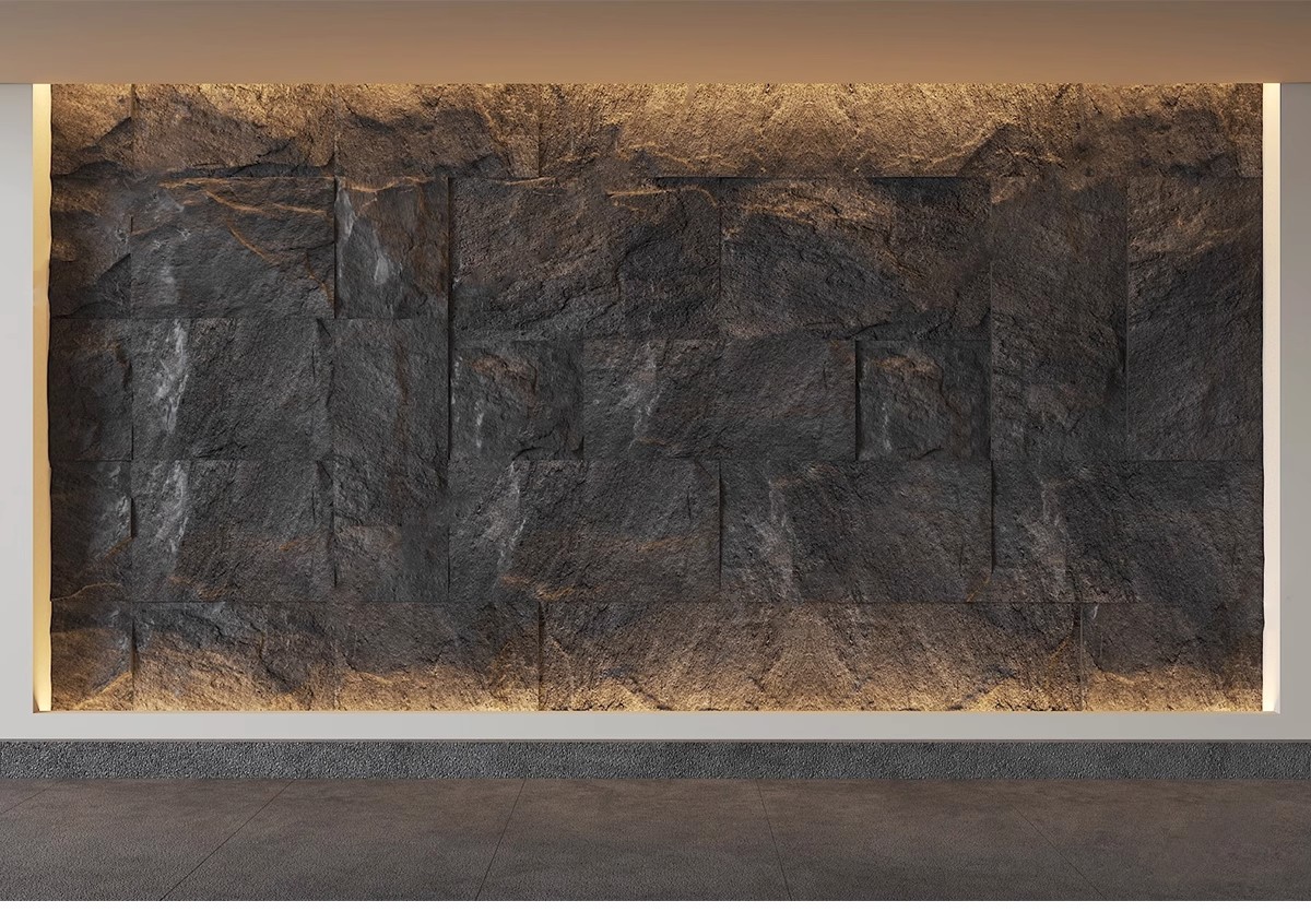 图片[9]-毛石墙面文化石熔积岩水泥石墙岩石浮雕背景墙草图大师单体SU模型-大怪兽分享