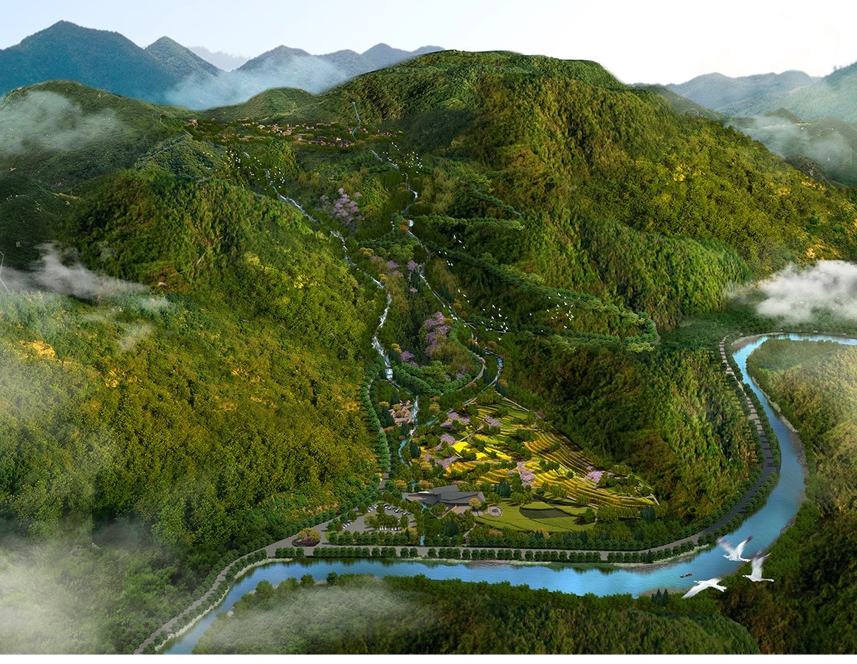 图片[8]-美丽乡村规划PS设计鸟瞰图PSD素材山地旅游度假村景观田园综合体-大怪兽分享