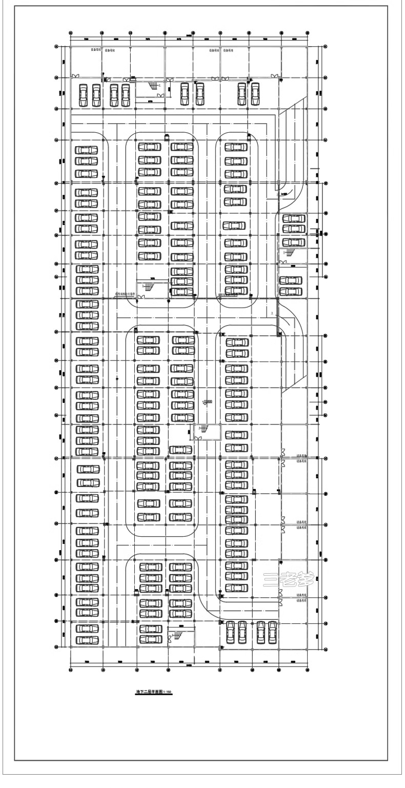 图片[9]-停车场规划设计建筑CAD平面图纸 地下车库SU模型车位施工图素材-大怪兽分享