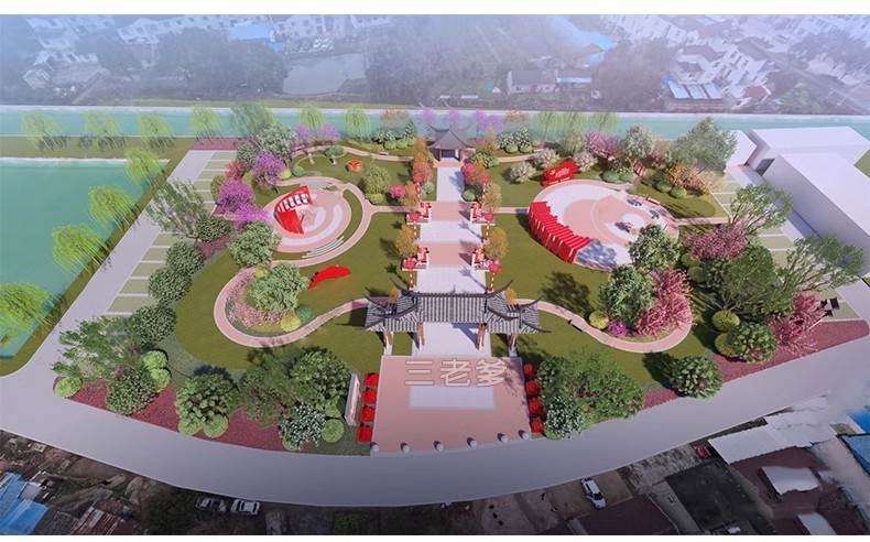 图片[9]-红色文化党建主题美丽乡村新农村公园广场旅游景区草图大师SU模型-大怪兽分享