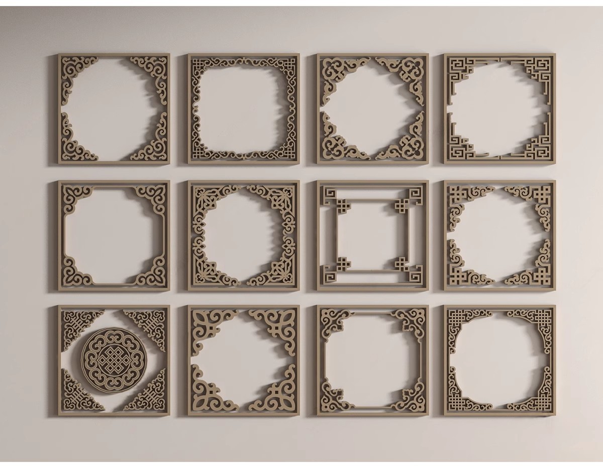 图片[9]-草图大师新中式角花角线花格窗花木雕金属镂空雕花窗镂花窗SU模型-大怪兽分享