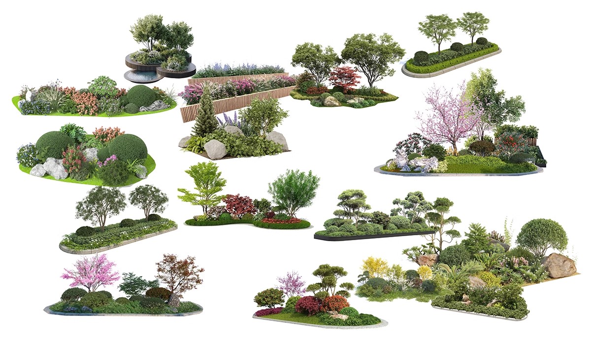 图片[8]-花坛树池ps素材库景观花镜花草植物乔灌木造型组团psd免抠效果图-大怪兽分享