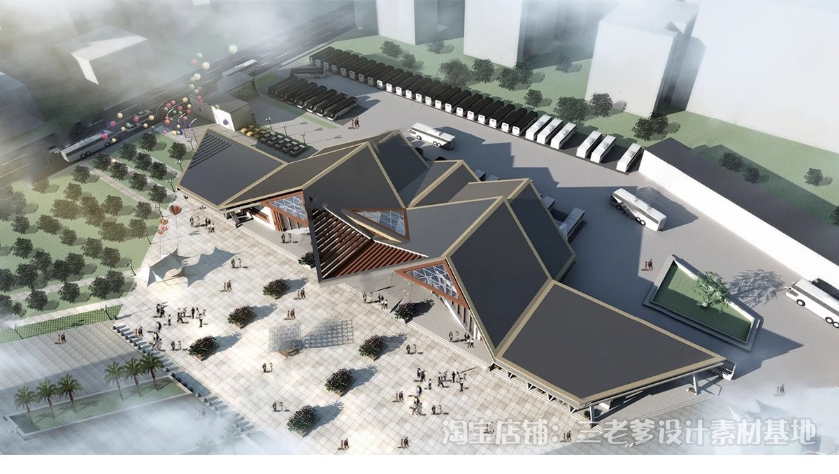 图片[9]-汽车客运站建筑设计流线组织场地文本SU模型CAD参考案例草图大师-大怪兽分享