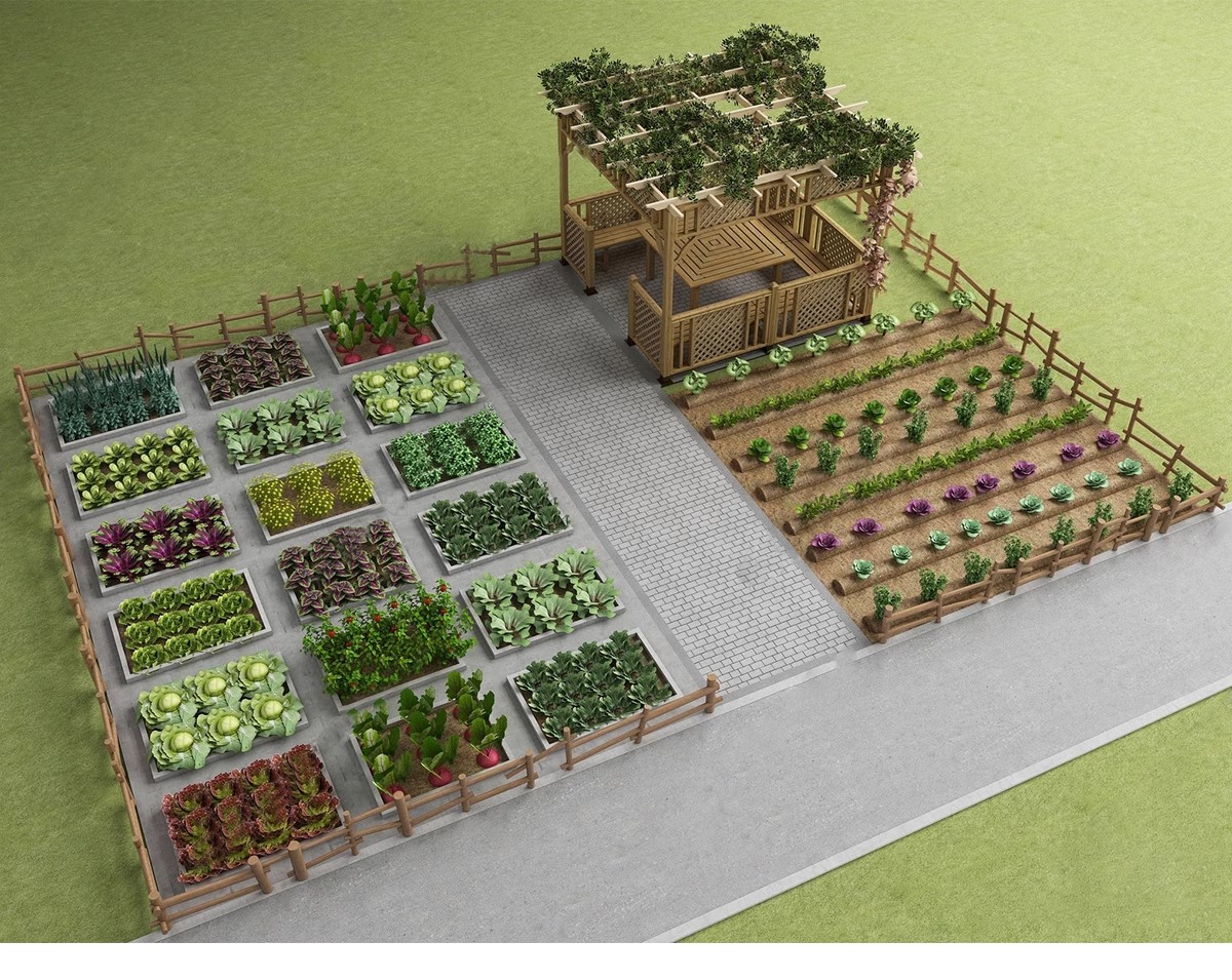 图片[9]-农村乡村田园庭院子蔬菜种植园农家乐菜地菜园栅栏草图大师SU模型-大怪兽分享