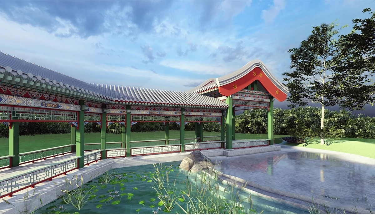 图片[9]-仿古长廊公园景区古建木廊连廊廊架亭廊景观亭子SU模型草图大师-大怪兽分享