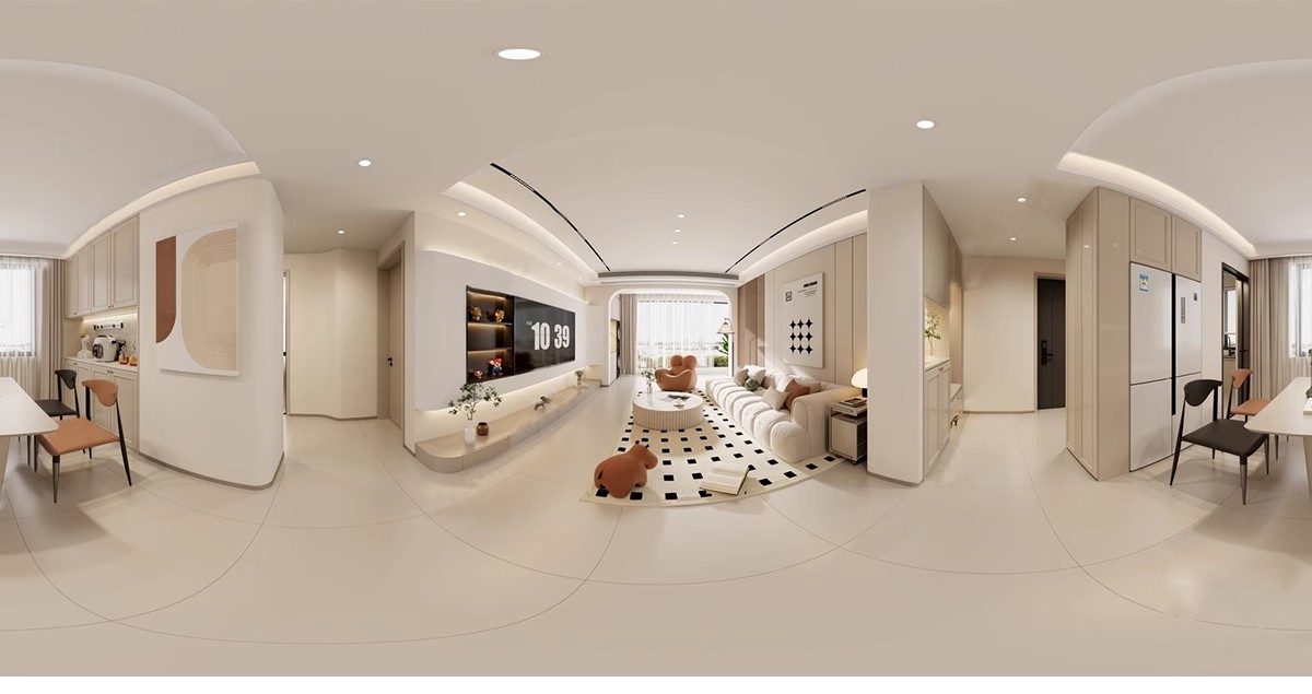 图片[9]-现代奶油风3d模型侘寂风原木客厅餐厅卧室室内家装3dmax场景素材-大怪兽分享