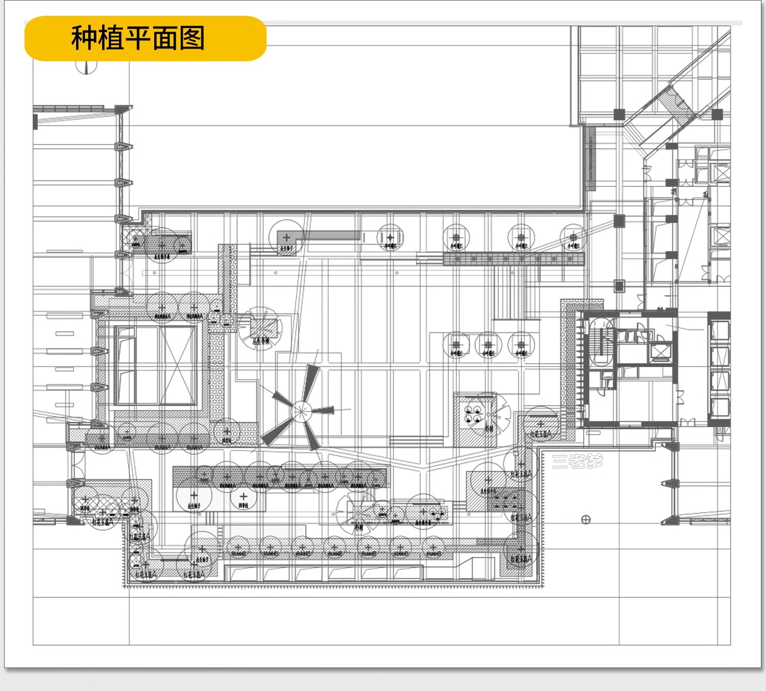 图片[9]-别墅庭院设计规划方案屋顶空中花园景观绿化cad施工图平面图素材-大怪兽分享