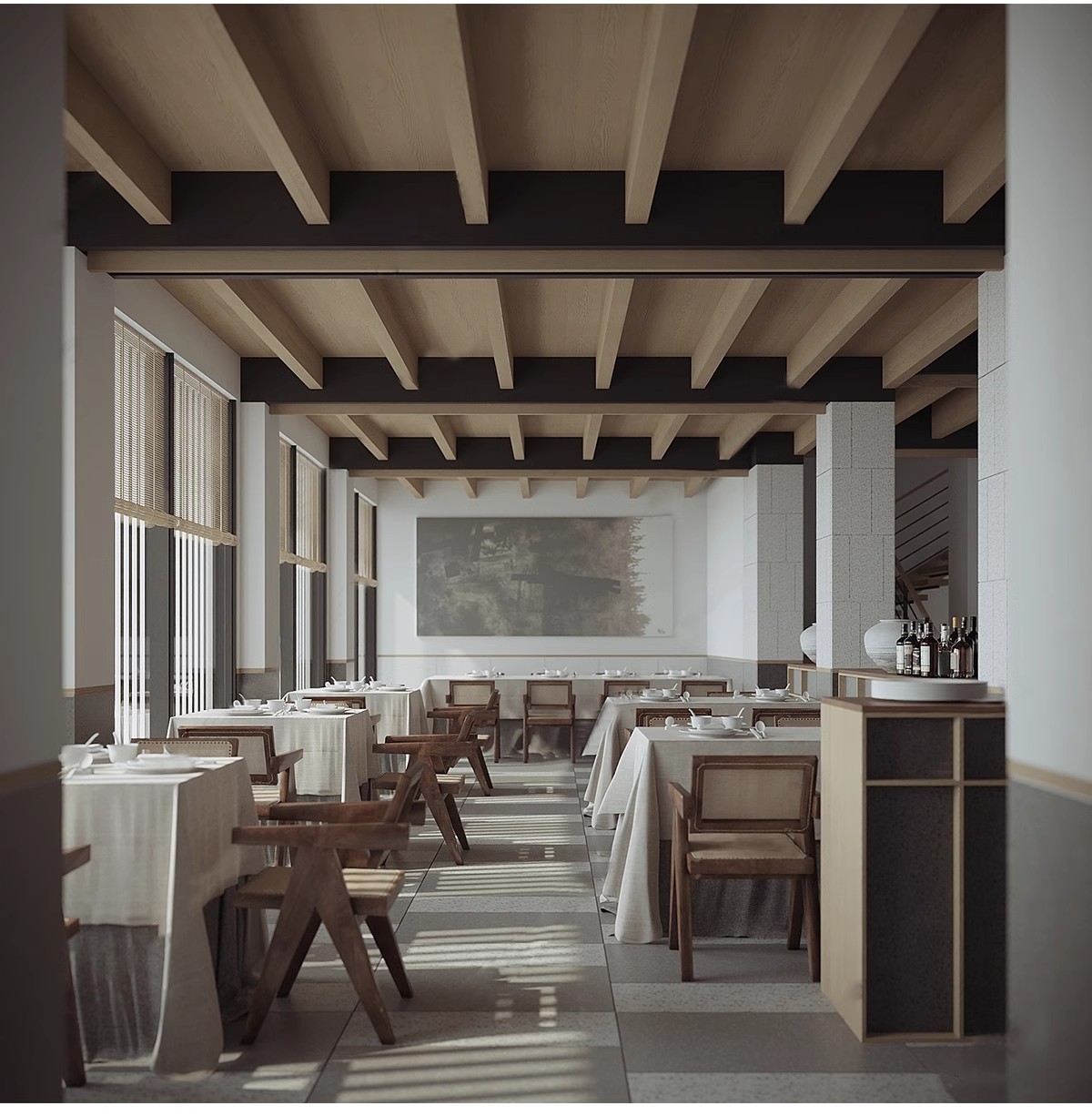 图片[10]-侘寂风餐厅室内设计饭店奶茶店咖啡厅餐饮空间工装草图大师SU模型-大怪兽分享