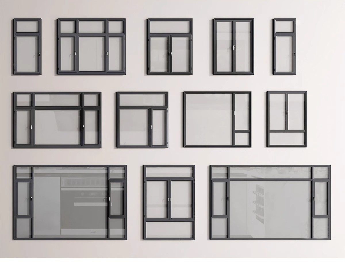 图片[10]-草图大师现代窗户组合推拉窗平开窗落地窗铝合金窗框断桥窗SU模型-大怪兽分享