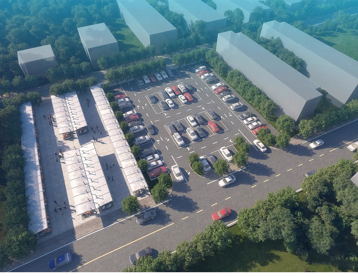 图片[10]-户外生态露天停车场SU模型公共停车坪停车位sketchup草图大师素材-大怪兽分享