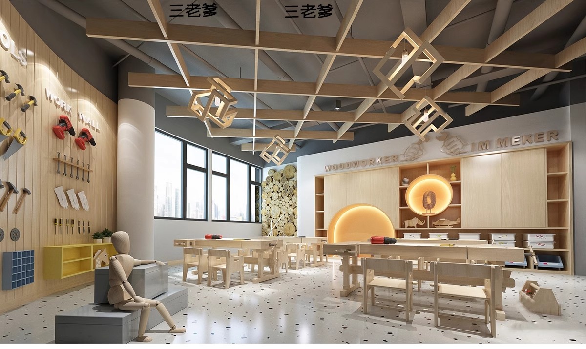 图片[10]-DIY手工坊木工陶艺馆幼儿园教室美工木作培训工坊草图大师su模型-大怪兽分享