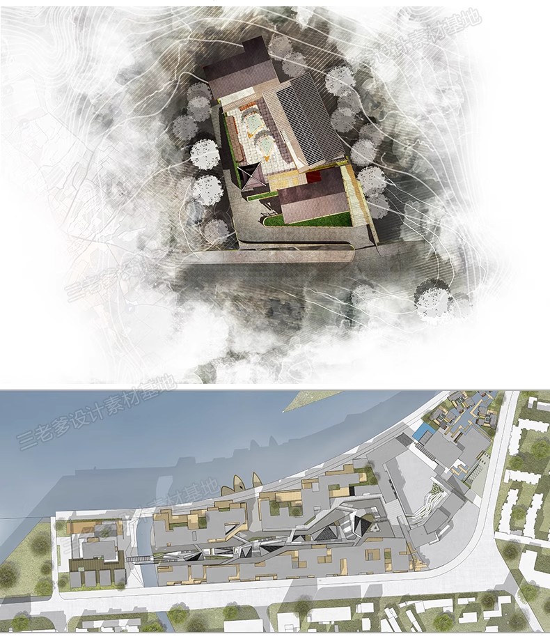 图片[8]-ps总平面图复古风建筑景观彩平图psd分层平面树硬化绿化材质贴图-大怪兽分享