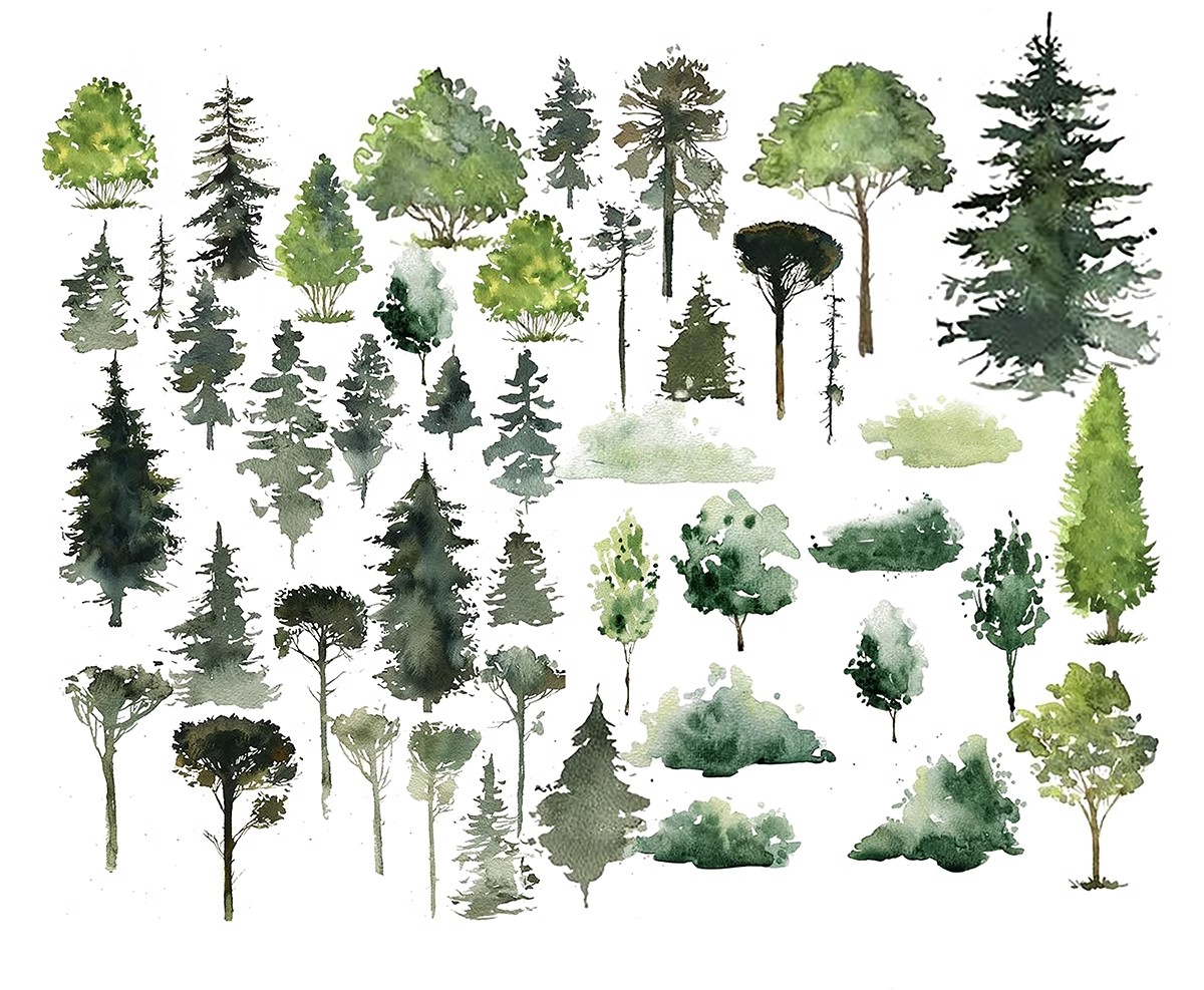 图片[10]-绿色纹理树PS素材竞赛风拼贴风小清新简约绿地鸟瞰轴测PSD文件PNG-大怪兽分享