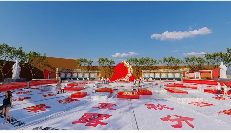 图片[10]-红色文化党建主题美丽乡村新农村公园广场旅游景区草图大师SU模型-大怪兽分享