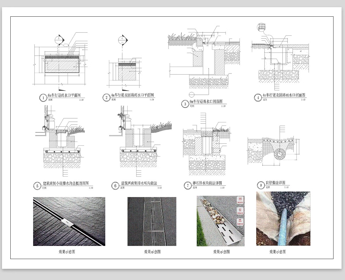 图片[10]-排水沟CAD施工图 做法详图节点大样图线型铸铁篦子盖板雨水口图库-大怪兽分享