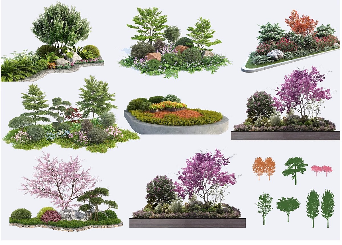 图片[9]-花坛树池ps素材库景观花镜花草植物乔灌木造型组团psd免抠效果图-大怪兽分享