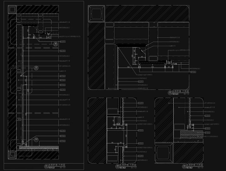 图片[10]-室内住宅楼梯节点大样图平面立面图剖面图扶手栏杆cad图纸施工图-大怪兽分享