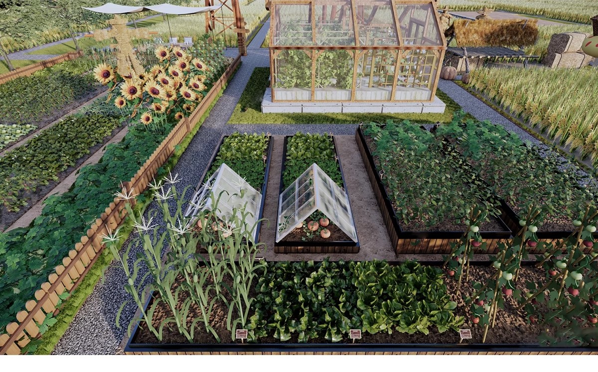 图片[10]-农村乡村田园庭院子蔬菜种植园农家乐菜地菜园栅栏草图大师SU模型-大怪兽分享