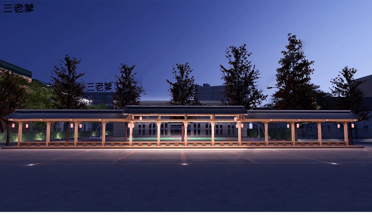 图片[10]-仿古长廊公园景区古建木廊连廊廊架亭廊景观亭子SU模型草图大师-大怪兽分享