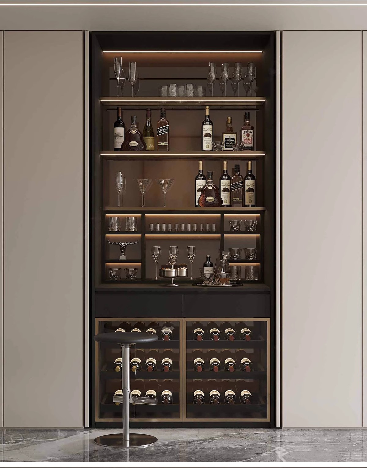 图片[10]-酒柜Sketchup模型库室内家装餐厅置物架博古柜子家具SU模草图大师-大怪兽分享