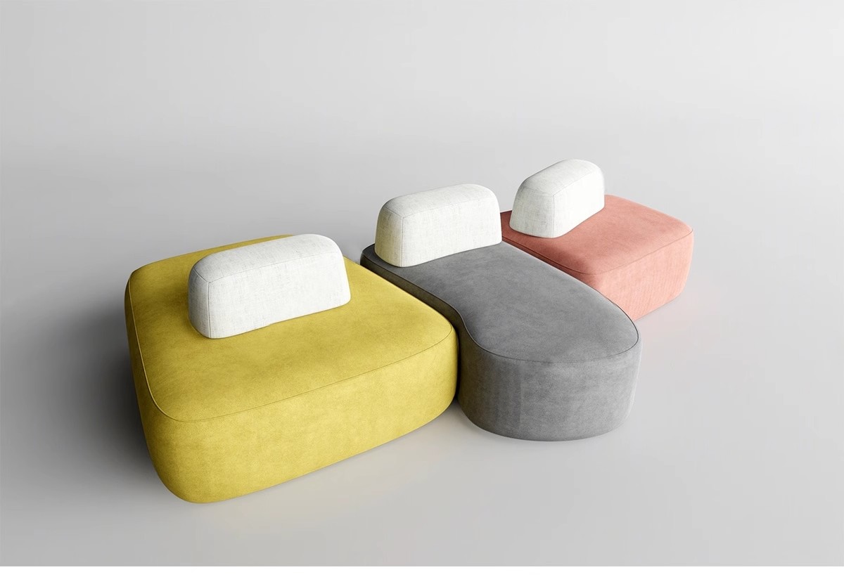 图片[10]-休闲沙发SU模型 办公室等待休息区商场接待多人单体工装草图大师-大怪兽分享