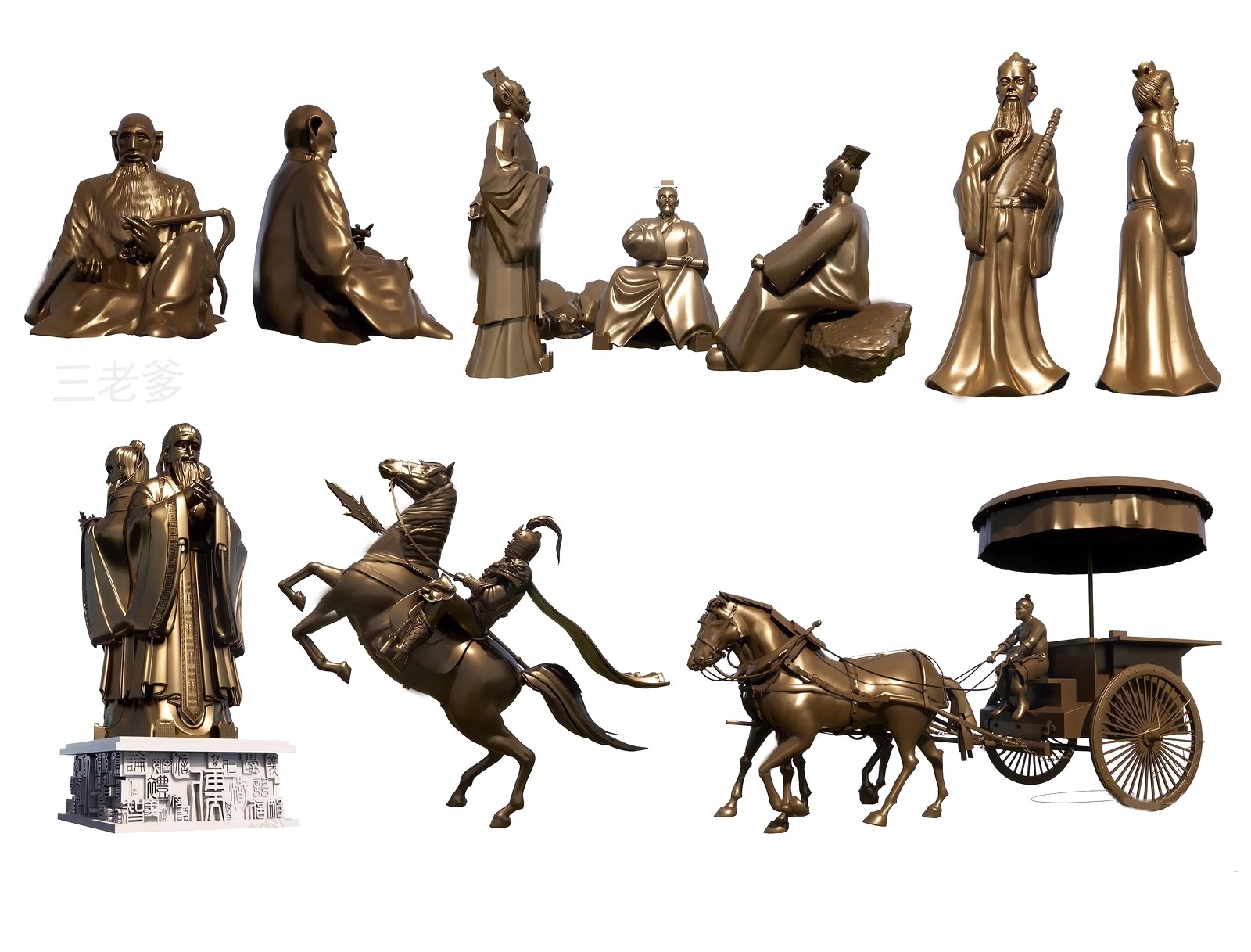 图片[10]-古代圣贤近代伟人历史人物石雕孔子景观雕塑小品su模型库草图大师-大怪兽分享