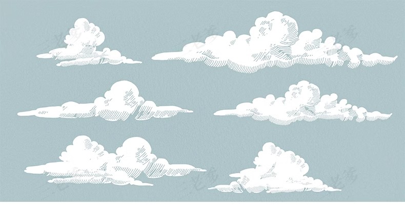 图片[10]-插画风拼贴矢量线稿风手绘白云朵天空背景云彩PSD分层素材PNG免扣-大怪兽分享