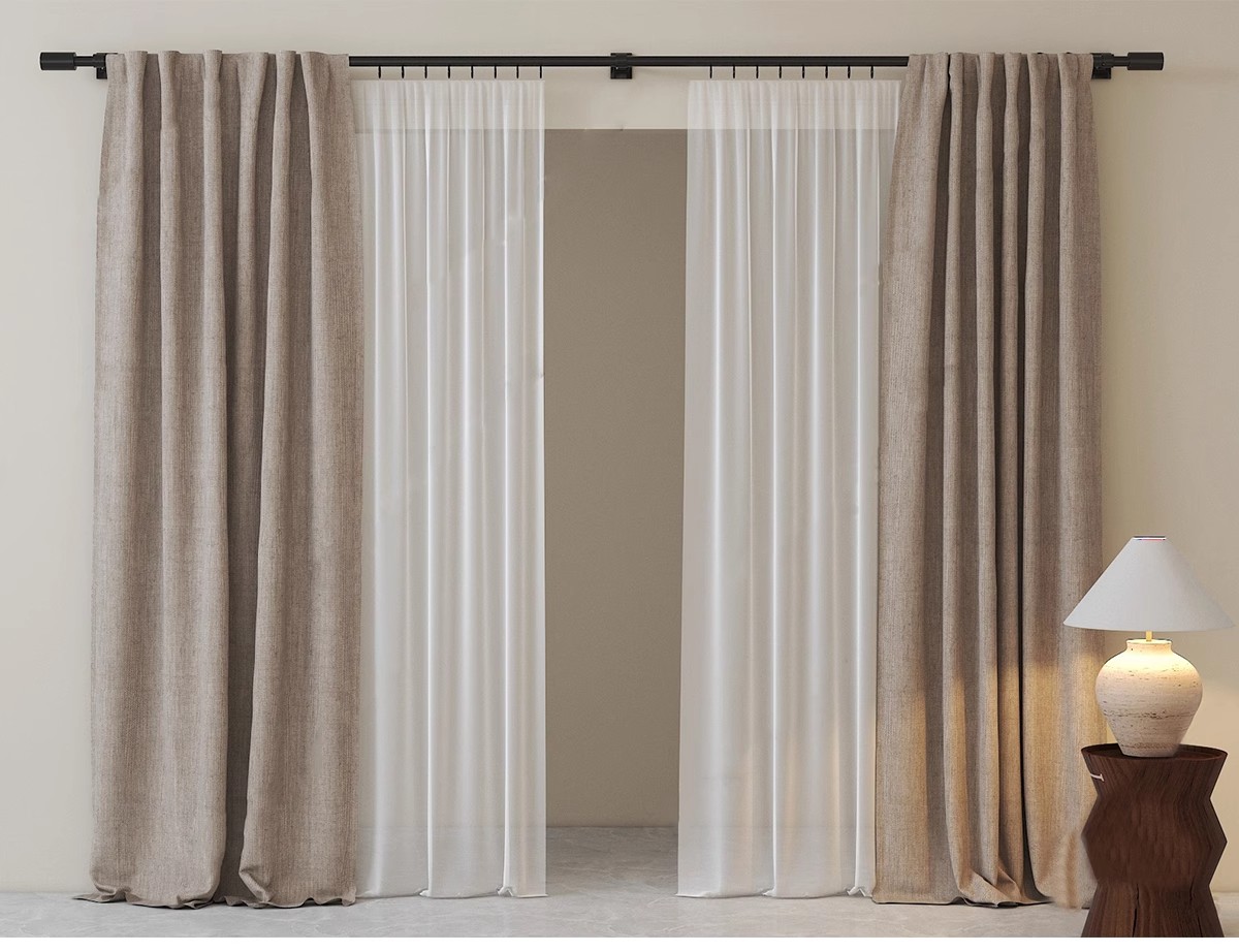 图片[10]-客厅卧室软装现代布艺罗马杆窗帘纱帘帷幔遮光拉帘SU模型草图大师-大怪兽分享