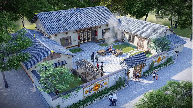 图片[31]-农村村庄落老房改造新中式景区民宿度假村美丽乡村SU模型草图大师-大怪兽分享