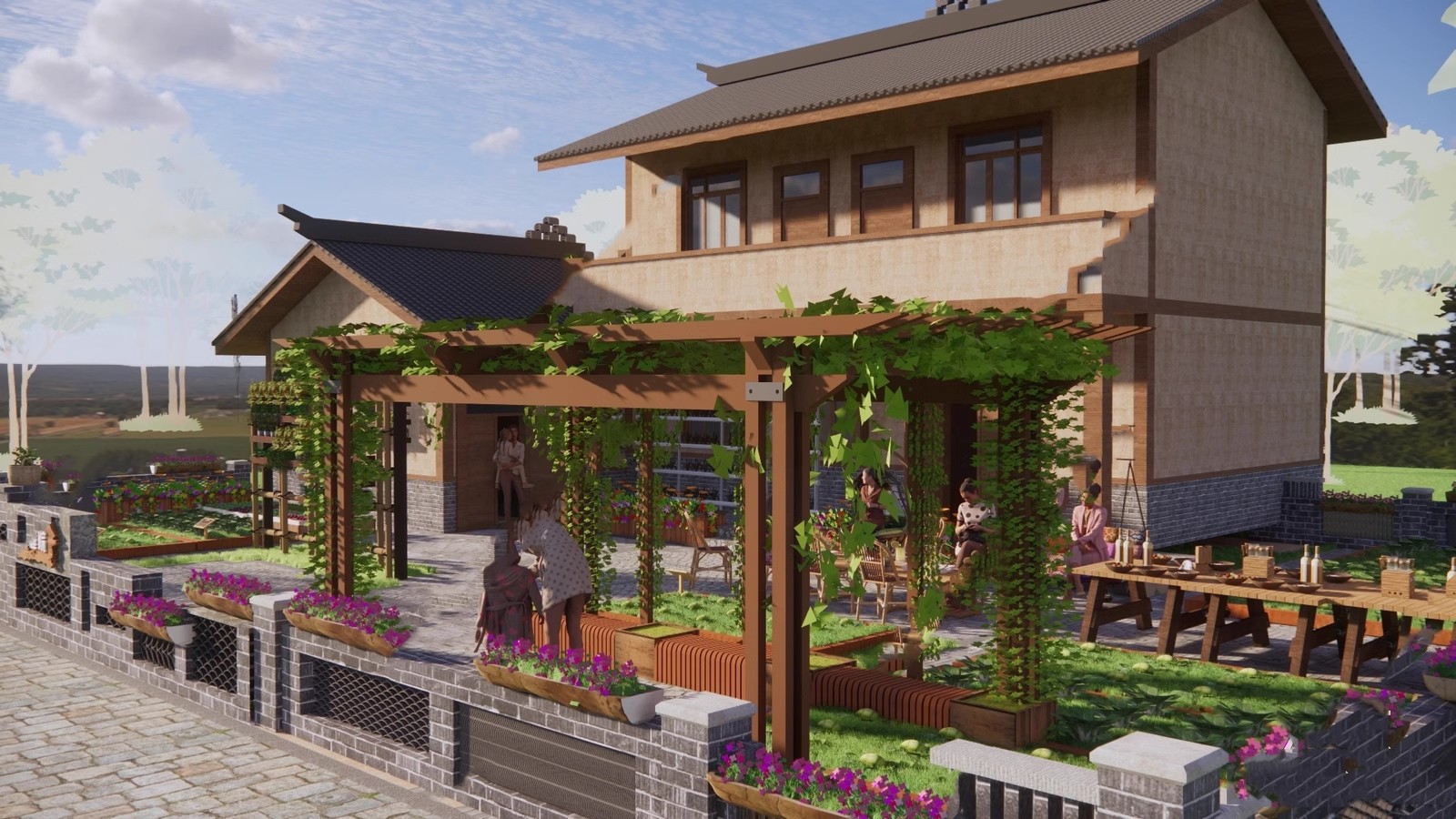 图片[44]-农村乡村田园庭院子蔬菜种植园农家乐菜地菜园栅栏草图大师SU模型-大怪兽分享