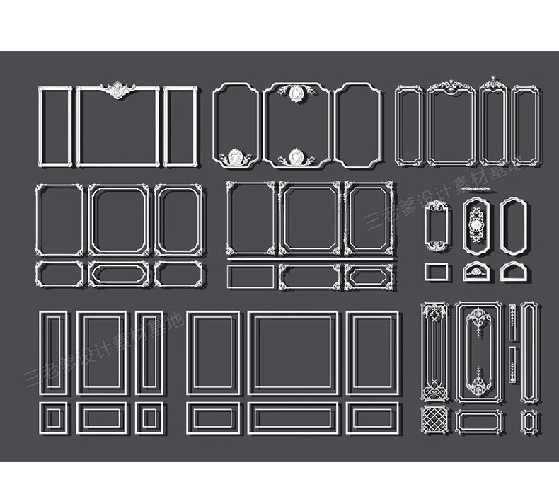 图片[32]-草图大师欧式法式雕花角花罗马柱石膏线条角线建筑构件SU模型库-大怪兽分享