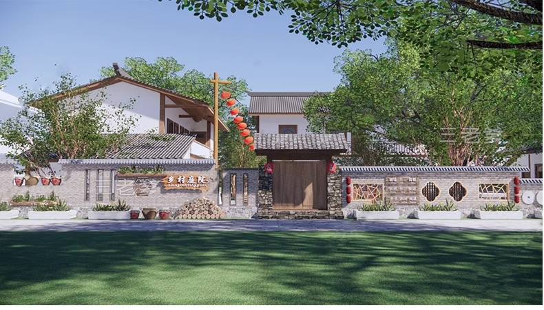 图片[33]-农村村庄落老房改造新中式景区民宿度假村美丽乡村SU模型草图大师-大怪兽分享