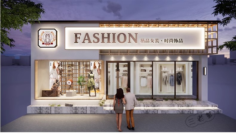图片[32]-草图大师门头SU模型现代新中式餐厅甜品店面商业街餐饮店铺门面-大怪兽分享