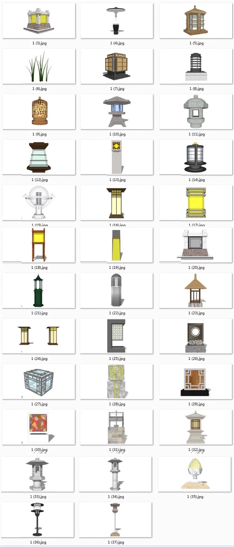 图片[22]-室外照明灯具园林景观灯路灯石灯Sketchup草图大师素材SU模型库-大怪兽分享