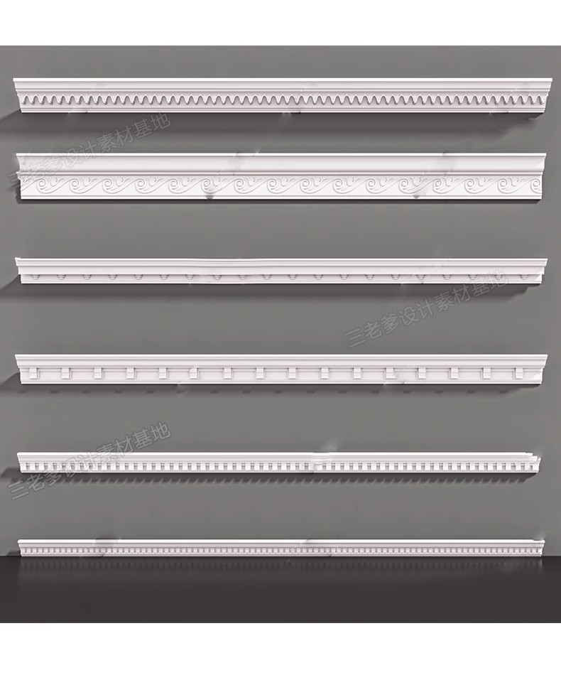 图片[35]-草图大师欧式法式雕花角花罗马柱石膏线条角线建筑构件SU模型库-大怪兽分享