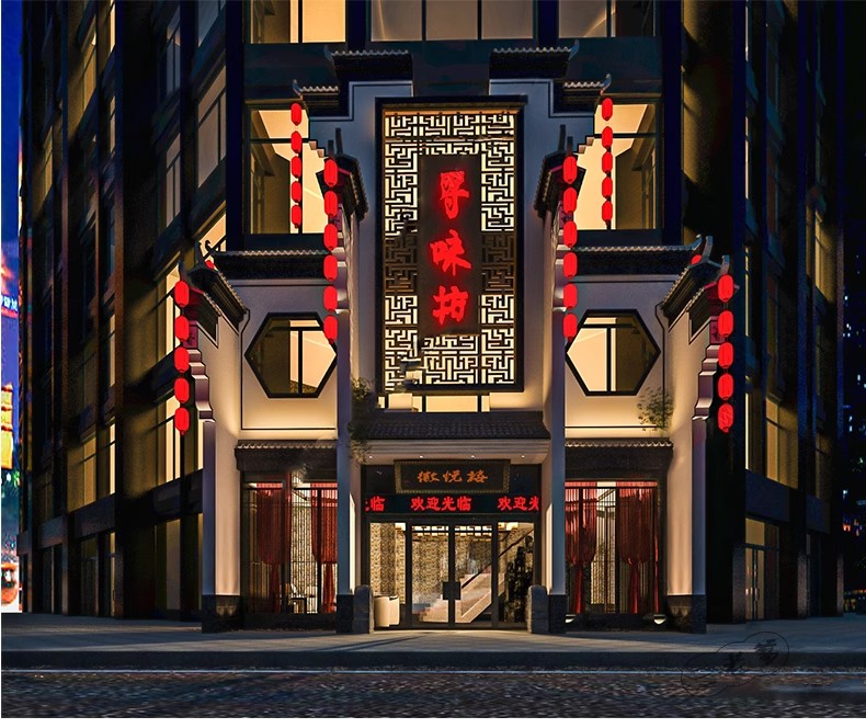 图片[37]-草图大师门头SU模型现代新中式餐厅甜品店面商业街餐饮店铺门面-大怪兽分享