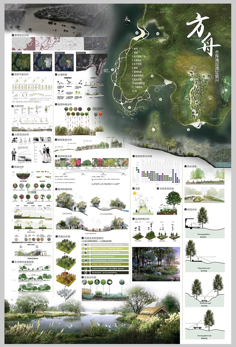 图片[11]-小清新竞赛园林景观建筑环艺公园广场设计排版模板PS展板PSD素材-大怪兽分享
