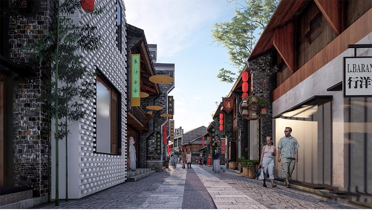 图片[11]-草图大师中式商业街古镇仿古风情步行街古建小镇旅游度假区SU模型-大怪兽分享