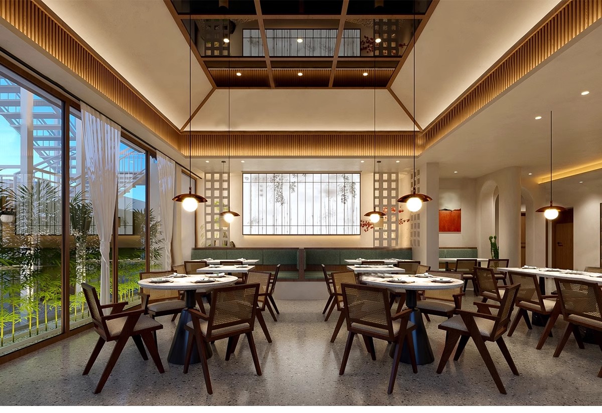 图片[11]-侘寂风餐厅室内设计饭店奶茶店咖啡厅餐饮空间工装草图大师SU模型-大怪兽分享