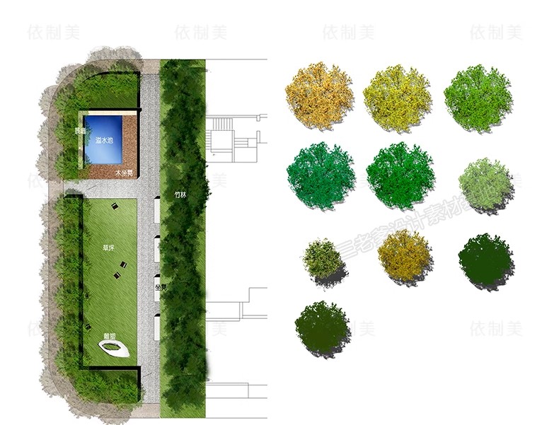 图片[11]-PS园林景观彩色平面图植物树分层草皮花卉纹理配色PSD彩平图素材-大怪兽分享