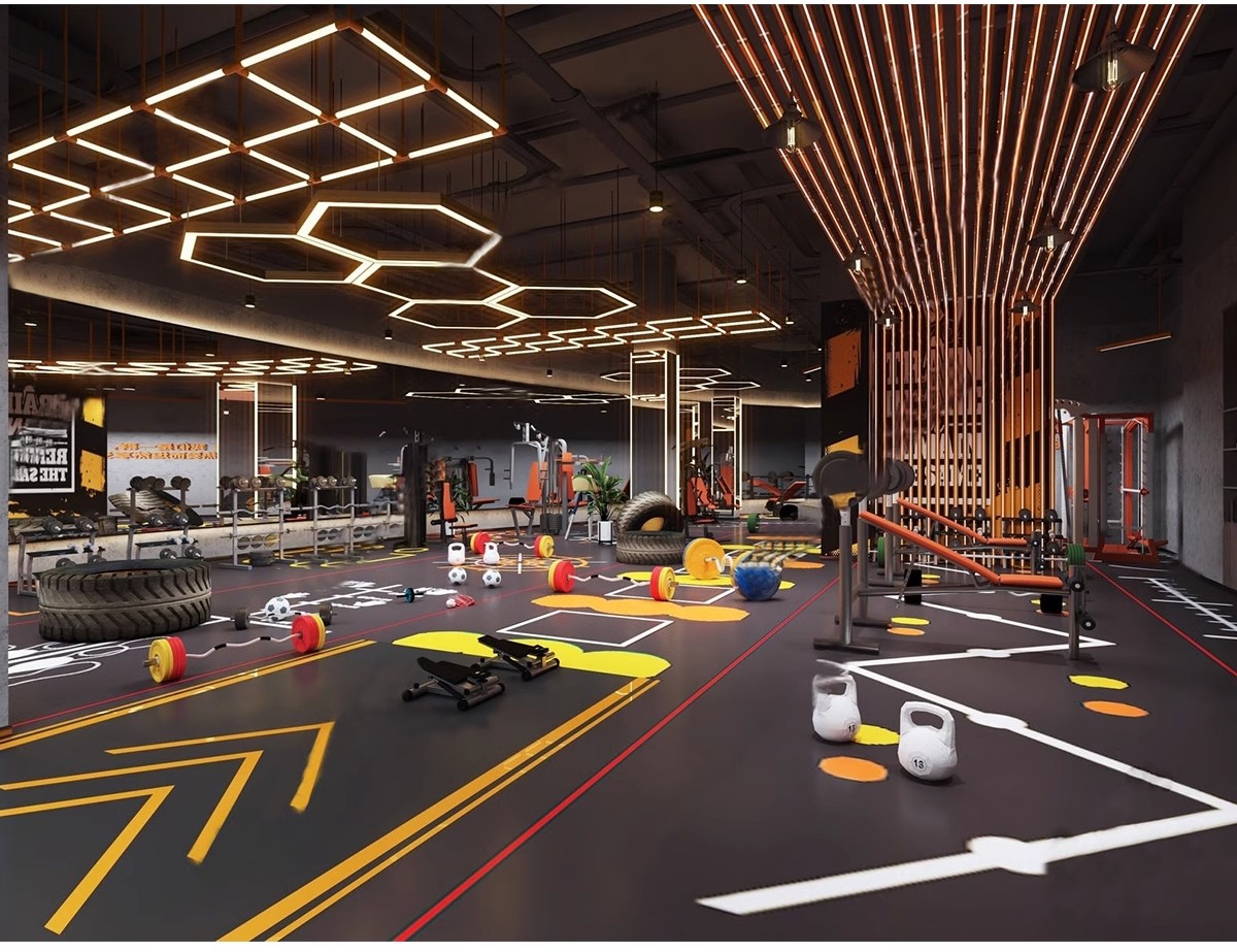 图片[11]-现代工业风健身房SU模型配套CAD施工图俱乐部私教瑜伽室草图大师-大怪兽分享