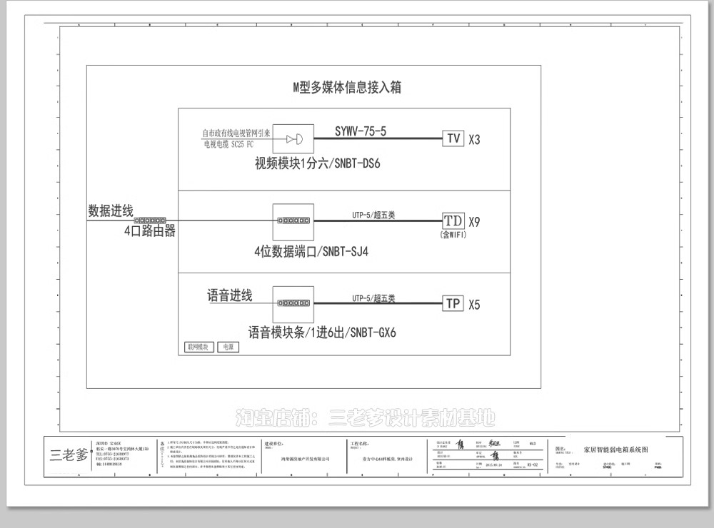 图片[11]-电气系统图CAD施工图 强弱电配电箱开关插座电路家装工装别墅图纸-大怪兽分享