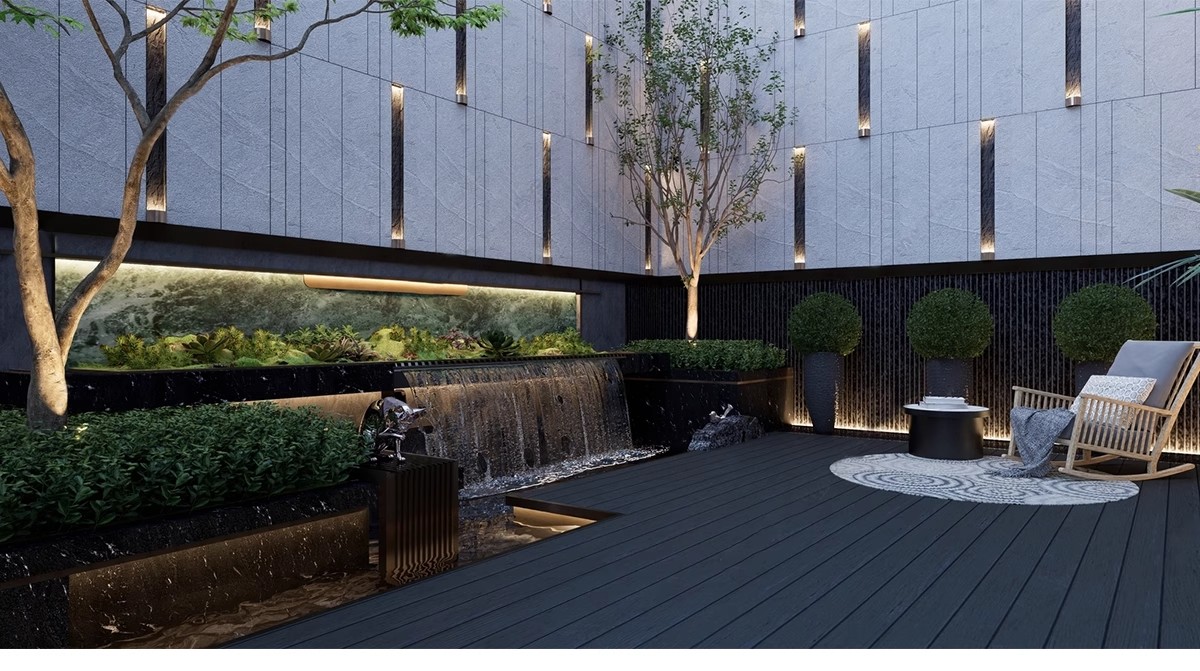 图片[11]-下沉式庭院私家花园别墅天井室内造景景观植物小品su模型草图大师-大怪兽分享