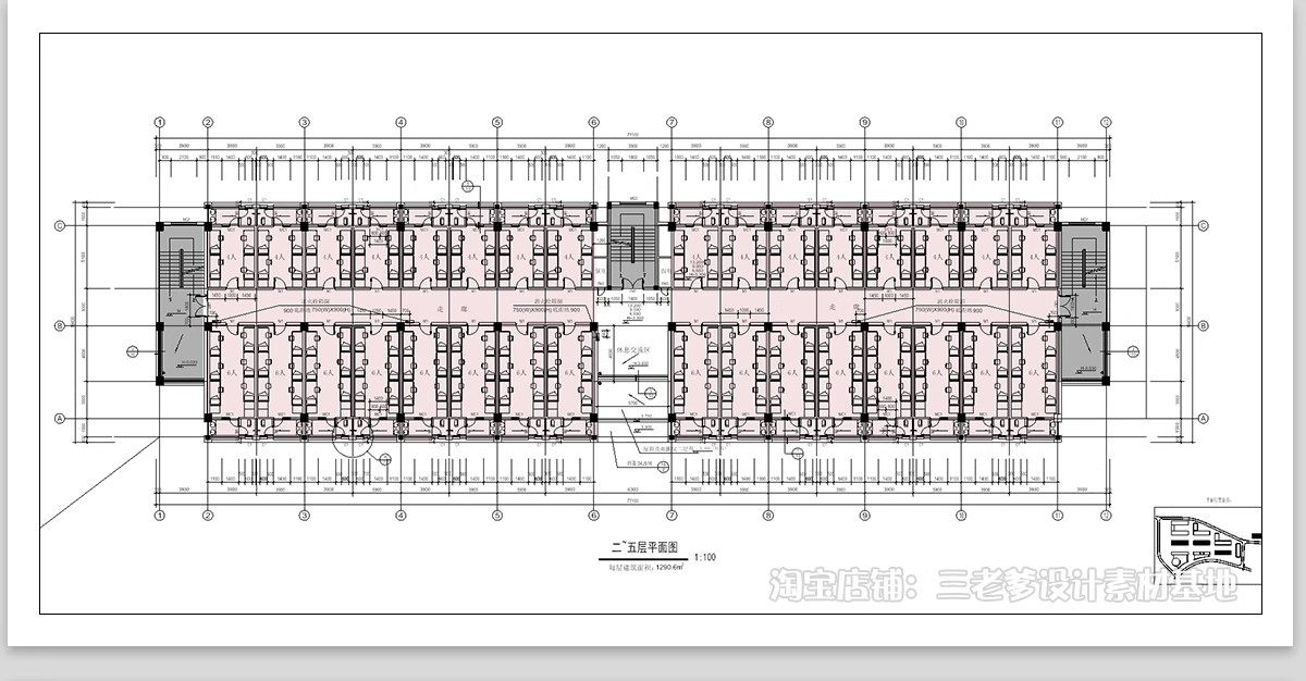 图片[11]-宿舍楼公寓楼CAD平面布局图学校职工学生建筑施工图设计布置方案-大怪兽分享