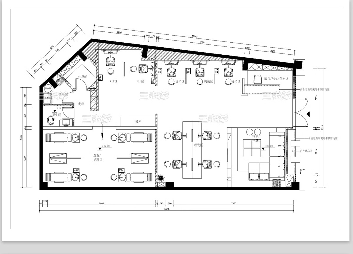 图片[11]-理发店CAD施工图美发厅洗头房沙龙平面布置布局室内图库器材美甲-大怪兽分享