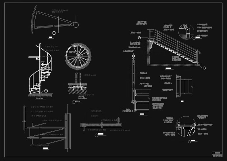 图片[11]-室内住宅楼梯节点大样图平面立面图剖面图扶手栏杆cad图纸施工图-大怪兽分享
