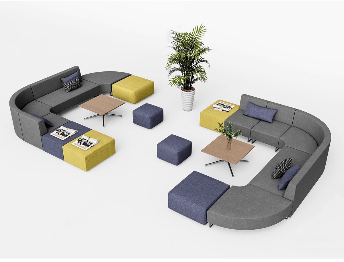 图片[11]-休闲沙发SU模型 办公室等待休息区商场接待多人单体工装草图大师-大怪兽分享