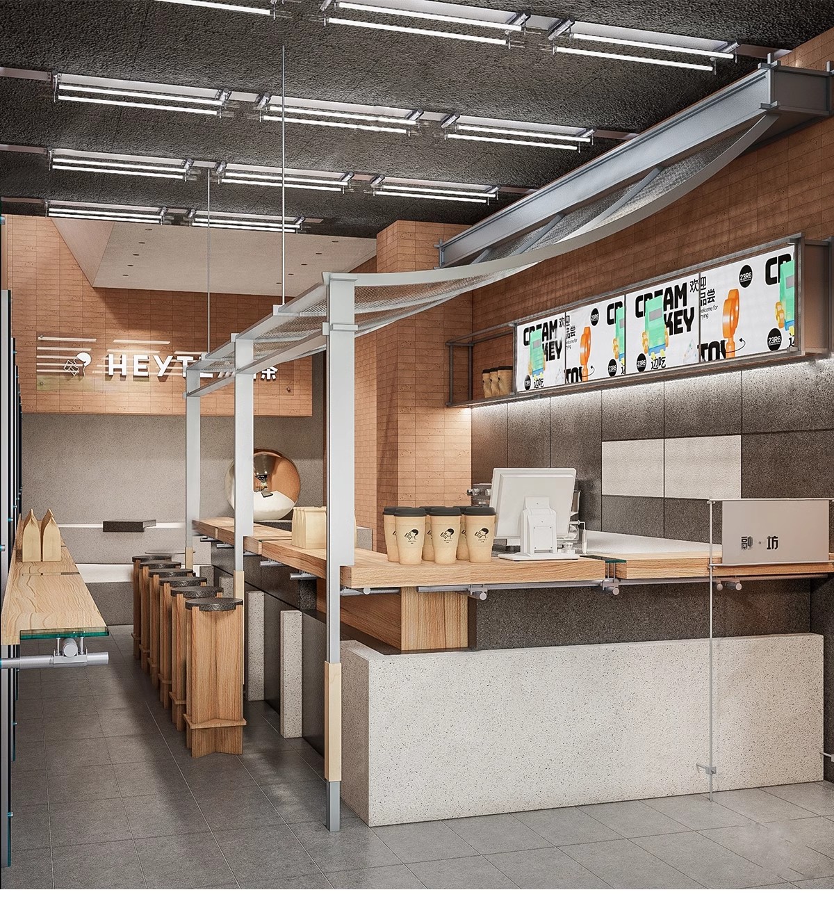 图片[11]-INS网红风LOFT工业风格咖啡厅奶茶店水吧草图大师SU模型CAD施工图-大怪兽分享