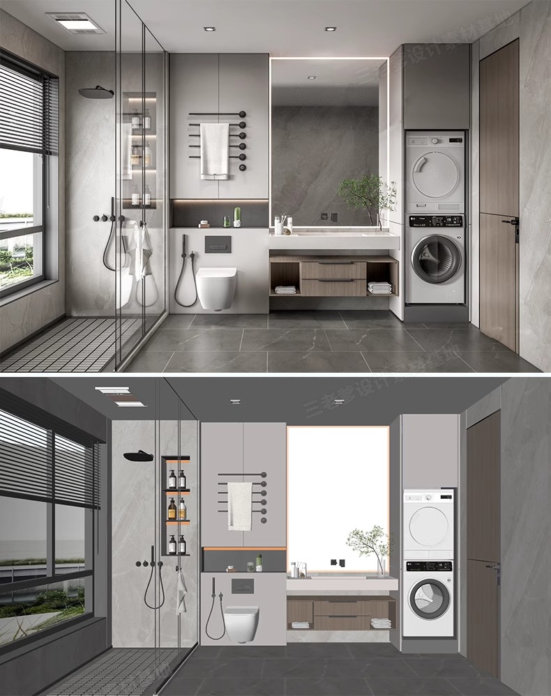 图片[39]-浴室卫生间卫浴SU模型库家装草图大师马桶洗手盆浴缸淋浴sketchup-大怪兽分享